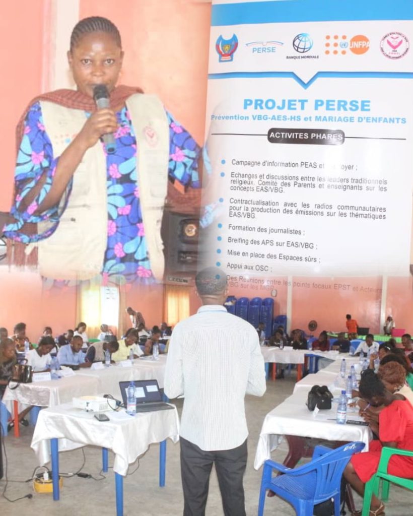 Kananga : Projet PERSE, notre Organisation coalise avec d’autres structures impliquées dans la lutte contre les VBG pour combattre les abus sexuels en milieux scolaires